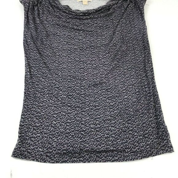 Michael Kors Womens Top Cap Short Sleeve Tank Stretch Cowl Neck Print Shirt XS - Picture 2 of 12